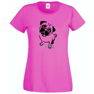 Mopsz, pug kutyus női rövid ujjú póló