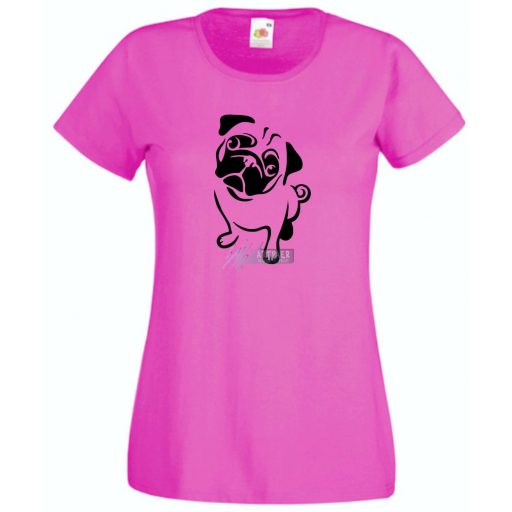 Mopsz, pug kutyus női rövid ujjú póló