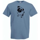 Pug, kedvenc eb, kutyus férfi rövid ujjú póló