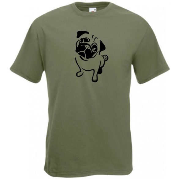 Pug, kedvenc eb, kutyus férfi rövid ujjú póló