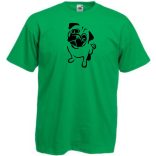 Pug, kedvenc eb, kutyus férfi rövid ujjú póló