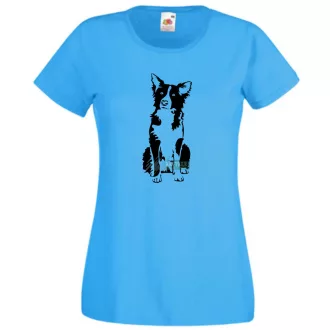 Border collie kutyus, kutyabarátok női rövid ujjú póló