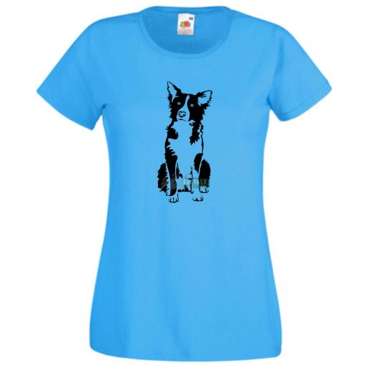Border collie kutyus, kutyabarátok női rövid ujjú póló