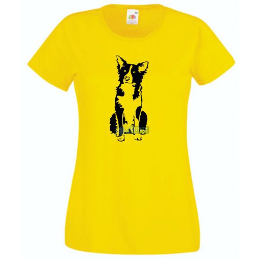 Border collie kutyus, kutyabarátok női rövid ujjú póló