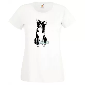 Border collie kutyus, kutyabarátok női rövid ujjú póló