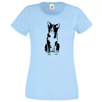 Border collie kutyus, kutyabarátok női rövid ujjú póló