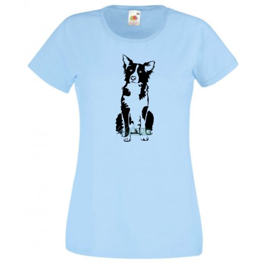 Border collie kutyus, kutyabarátok női rövid ujjú póló