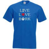Live Love Bark, élet, szeretet, ugatás - kutyás póló férfi rövid ujjú póló