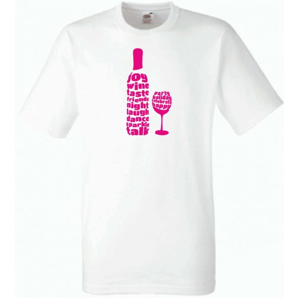 Bor és pohár, barátság. férfi rövid ujjú póló