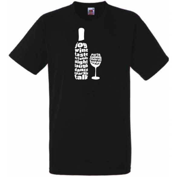 Bor és pohár, barátság. férfi rövid ujjú póló