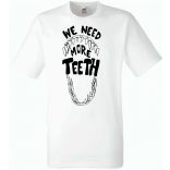 Több fogra van szükségünk - félelmetes dino fogmintás férfi rövid ujjú póló