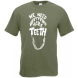 Több fogra van szükségünk - félelmetes dino fogmintás férfi rövid ujjú póló