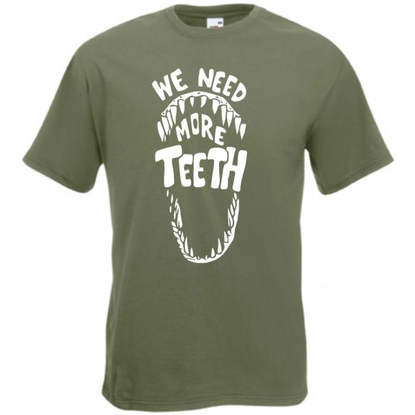 Több fogra van szükségünk - félelmetes dino fogmintás férfi rövid ujjú póló