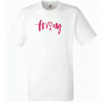   Friday and vine, péntek este egy kis borral... férfi rövid ujjú póló