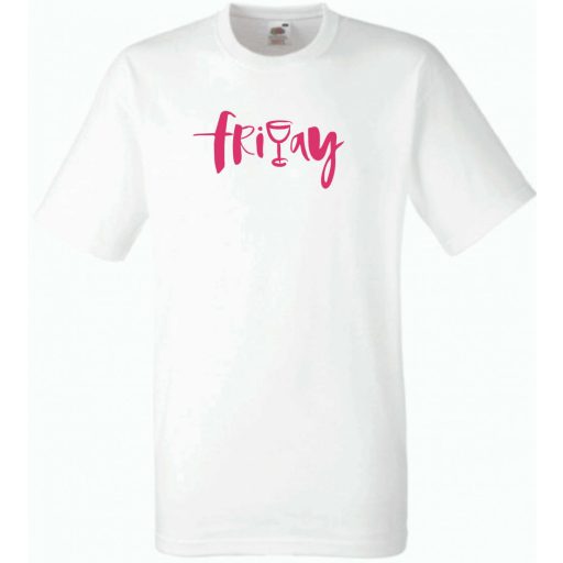 Friday and vine, péntek este egy kis borral... férfi rövid ujjú póló