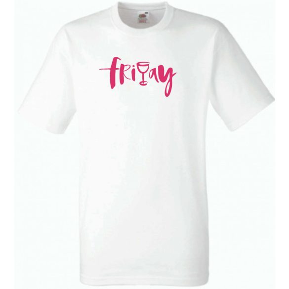 Friday and vine, péntek este egy kis borral... férfi rövid ujjú póló