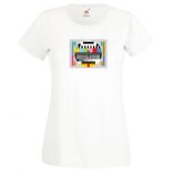 Monoscope, Test pattern, TV adáskezdő minta, Bazinga női rövid ujjú póló
