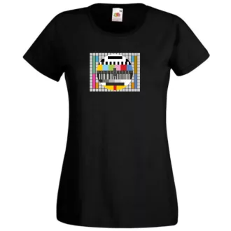   Monoscope, Test pattern, TV adáskezdő minta, Bazinga női rövid ujjú póló