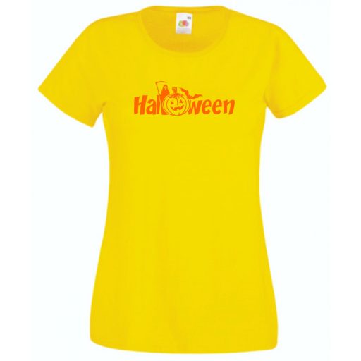 Halloween kaszás & tökfej női rövid ujjú póló
