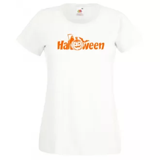 Halloween kaszás & tökfej női rövid ujjú póló