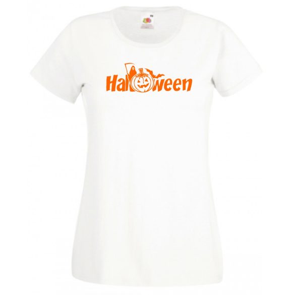 Halloween kaszás & tökfej női rövid ujjú póló
