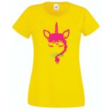 Unikornis fej fonott sörénnyel női rövid ujjú póló