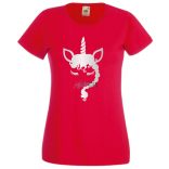 Unikornis fej fonott sörénnyel női rövid ujjú póló