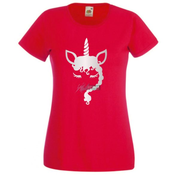 Unikornis fej fonott sörénnyel női rövid ujjú póló