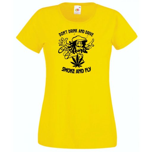 Humor, Don't drink and drive, smoke and fly női rövid ujjú póló
