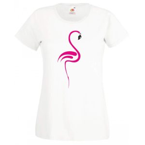 Flamingó madár női rövid ujjú póló