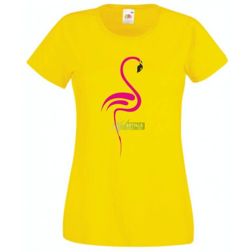 Flamingó madár női rövid ujjú póló