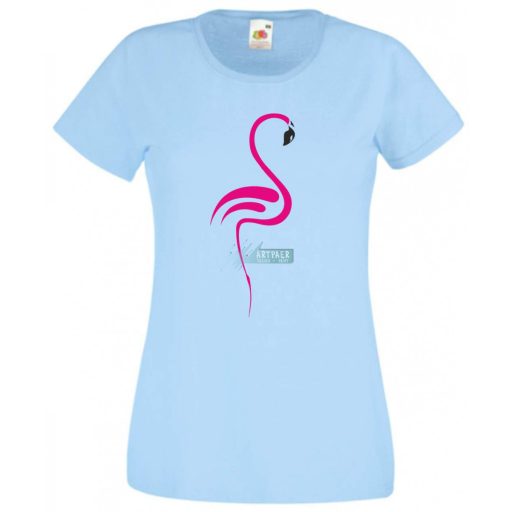 Flamingó madár női rövid ujjú póló