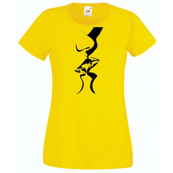 Csók, kisses, szerelmes pár női rövid ujjú póló