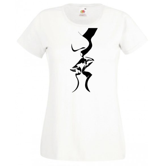 Csók, kisses, szerelmes pár női rövid ujjú póló