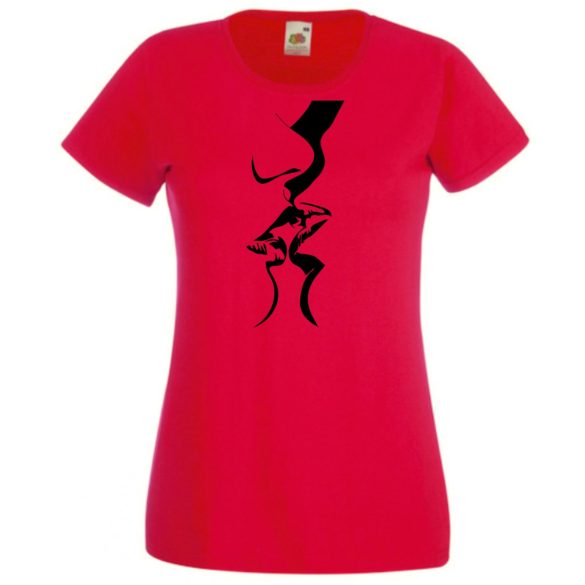 Csók, kisses, szerelmes pár női rövid ujjú póló