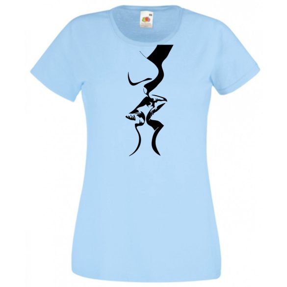 Csók, kisses, szerelmes pár női rövid ujjú póló