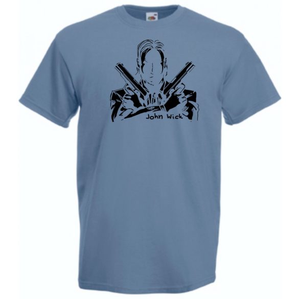 John W pisztolyos mintás férfi rövid ujjú póló