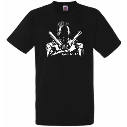 John W pisztolyos mintás férfi rövid ujjú póló