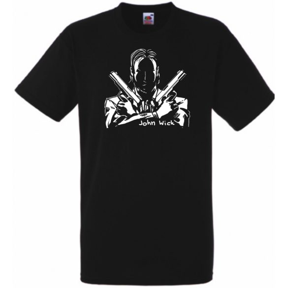 John W pisztolyos mintás férfi rövid ujjú póló