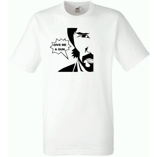 John W Give me a gun, Adj nekem egy ... - mintás férfi rövid ujjú póló