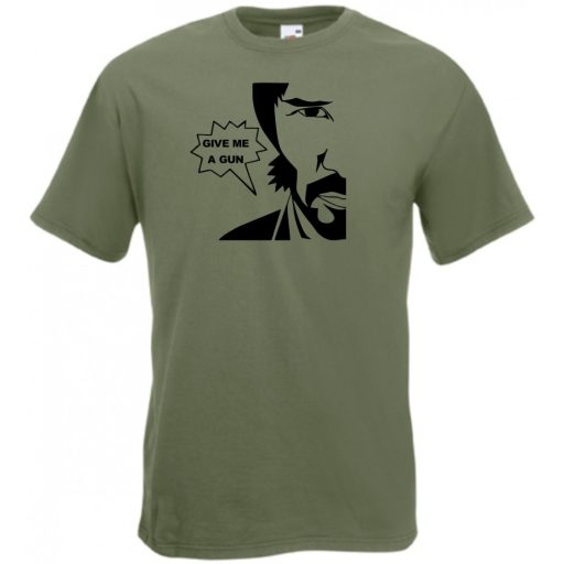 John W Give me a gun, Adj nekem egy ... - mintás férfi rövid ujjú póló