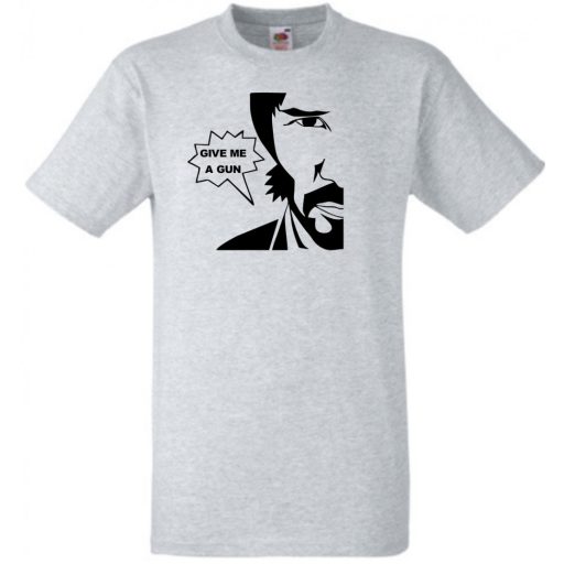 John W Give me a gun, Adj nekem egy ... - mintás férfi rövid ujjú póló