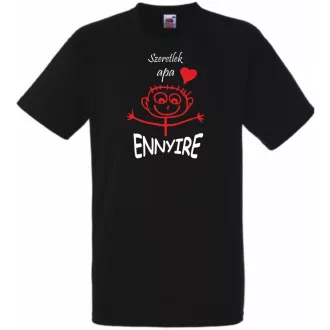   Szeretlek apa - ennyire, gyermekrajz stilizált férfi rövid ujjú póló