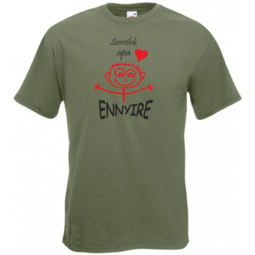 Szeretlek apa - ennyire, gyermekrajz stilizált férfi rövid ujjú póló