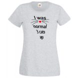 Vicces, Három macskával ezelőtt még normális voltam, macskaszeretőknek, macskatulajdonosoknak női rövid ujjú póló
