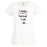 Vicces, Három macskával ezelőtt még normális voltam, macskaszeretőknek, macskatulajdonosoknak női rövid ujjú póló