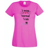 Vicces, Három macskával ezelőtt még normális voltam, macskaszeretőknek, macskatulajdonosoknak női rövid ujjú póló