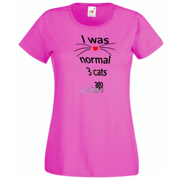 Vicces, Három macskával ezelőtt még normális voltam, macskaszeretőknek, macskatulajdonosoknak női rövid ujjú póló