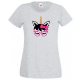 Szemüveges unikornis, unicorn with glasses női rövid ujjú póló