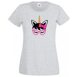   Szemüveges unikornis, unicorn with glasses női rövid ujjú póló